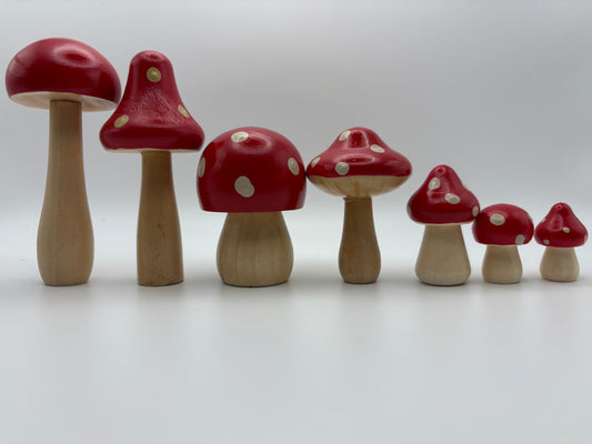 Mushrooms in Red Polka