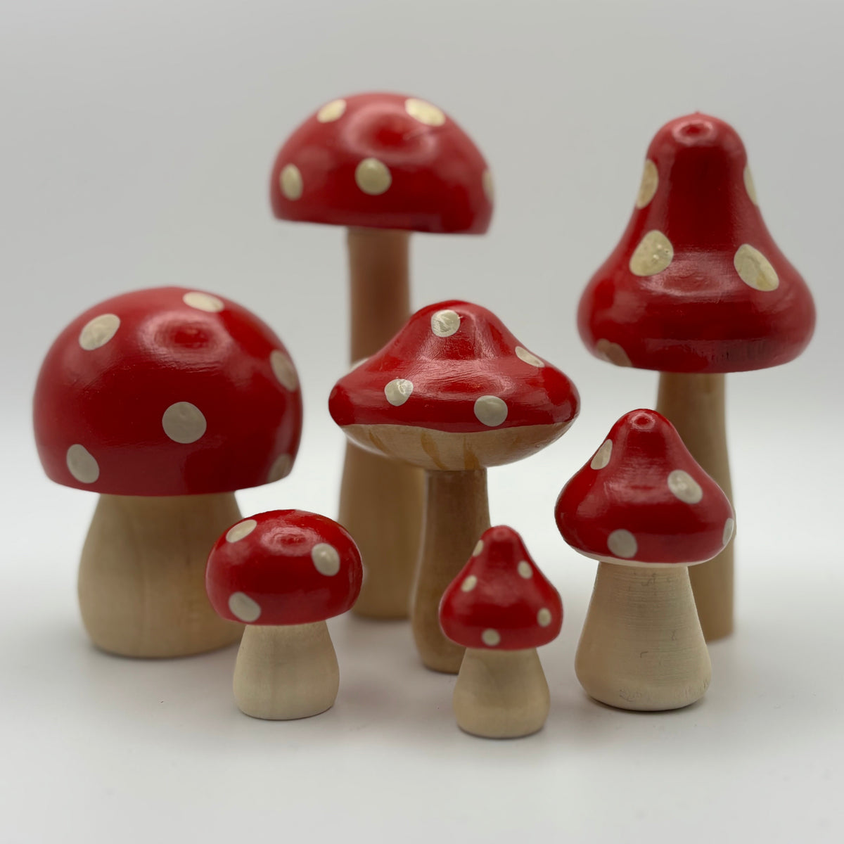 Mushrooms in Red Polka