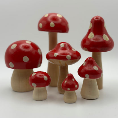 Mushrooms in Red Polka