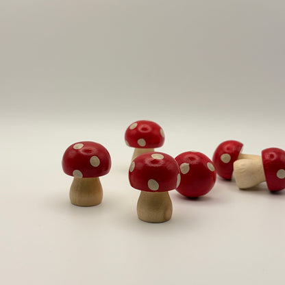 Mushrooms in Red Polka