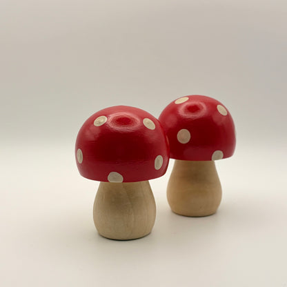 Mushrooms in Red Polka
